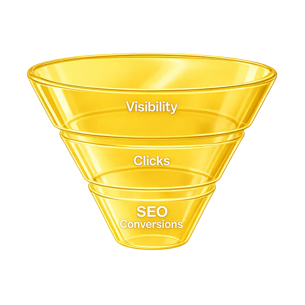 Search analytics dashboard showing organic traffic and ranking growth over time